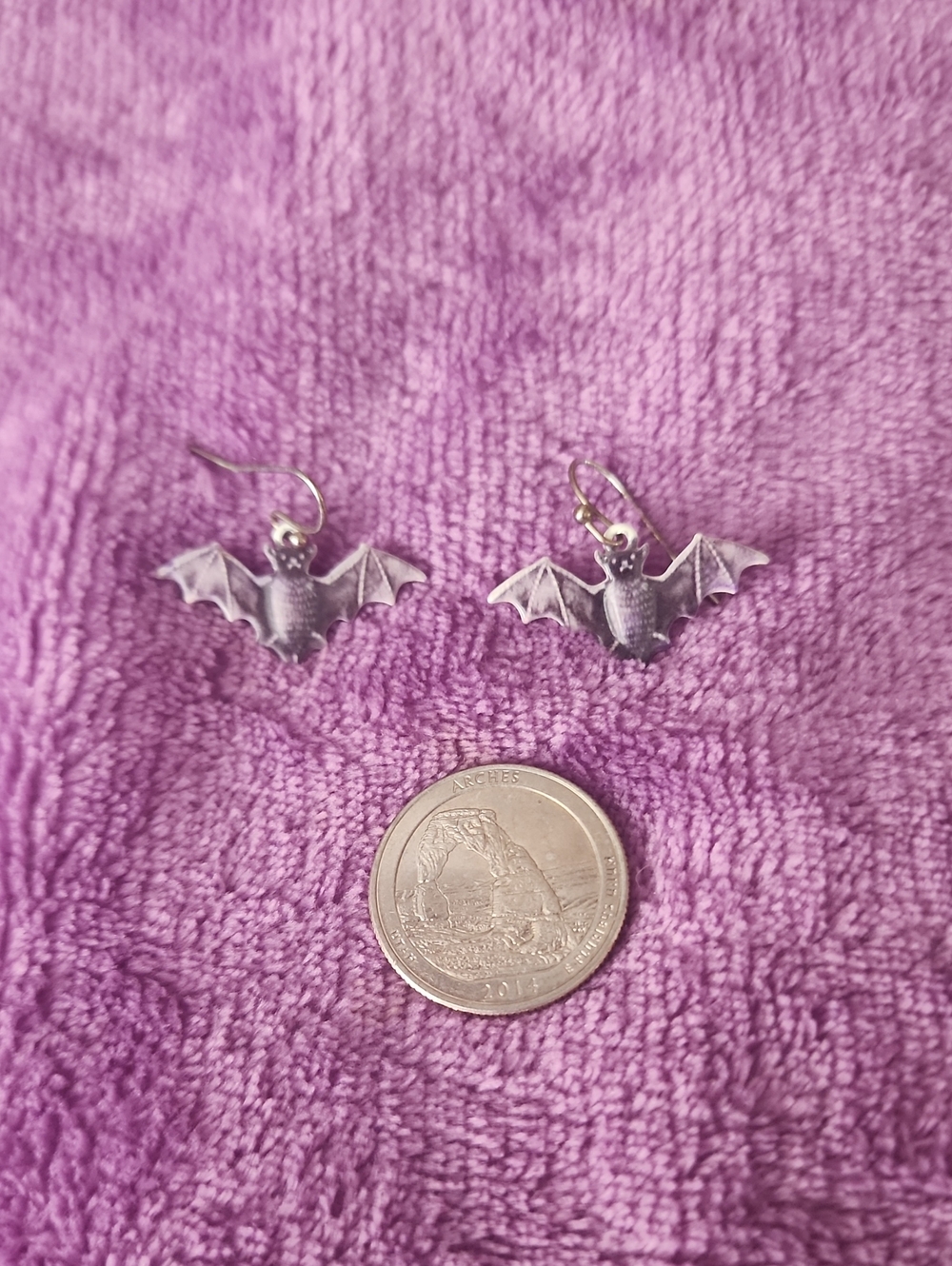 Silver Bat Dangle Earrings - Gothic Women Jewelry